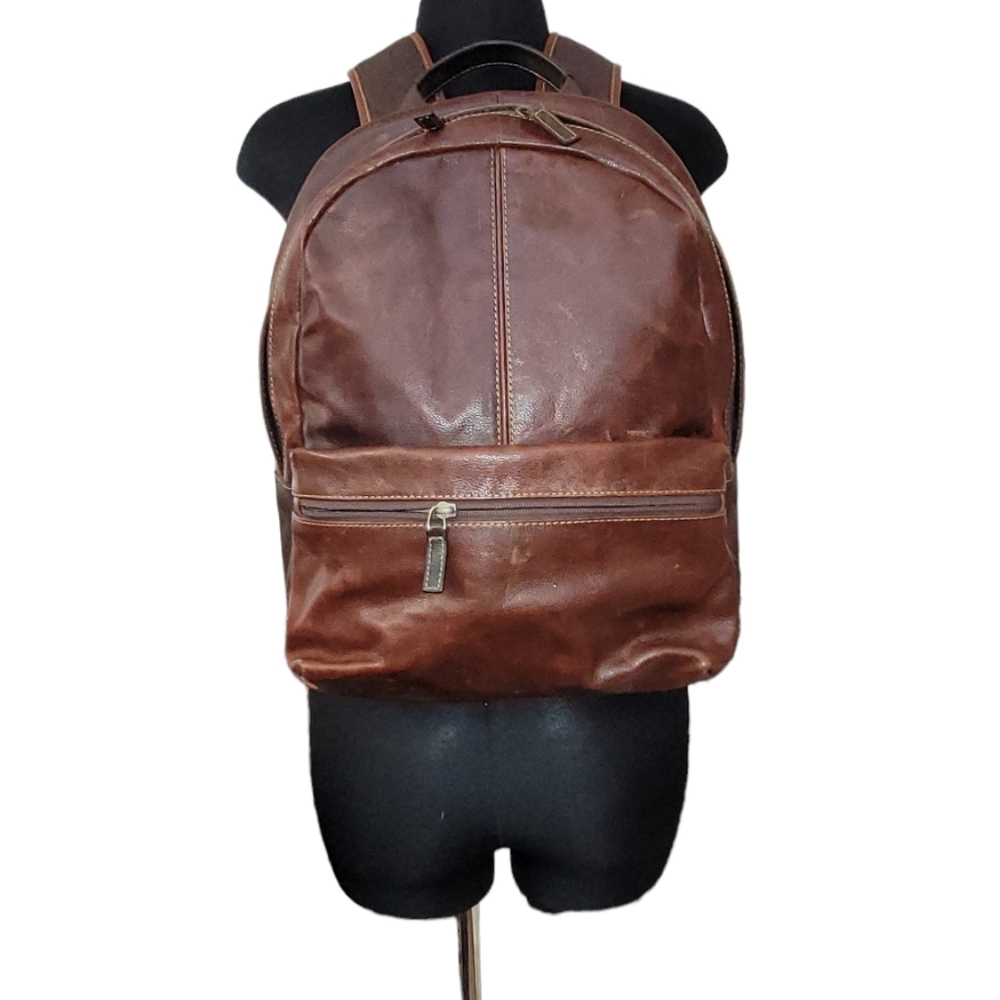 Boconi Slim Profile Leather Backpack in brown